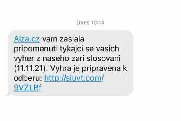 Výhra od Alzy? Dejte si pozor na podvodné SMS zprávy